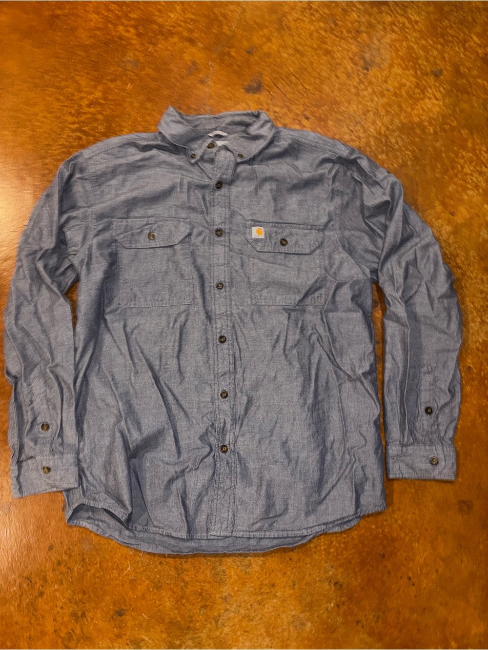 Carhartt Men's Chambray Button-Down Shirt in Denim Blue